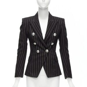 Balmain Striped Double Breasted Blazer